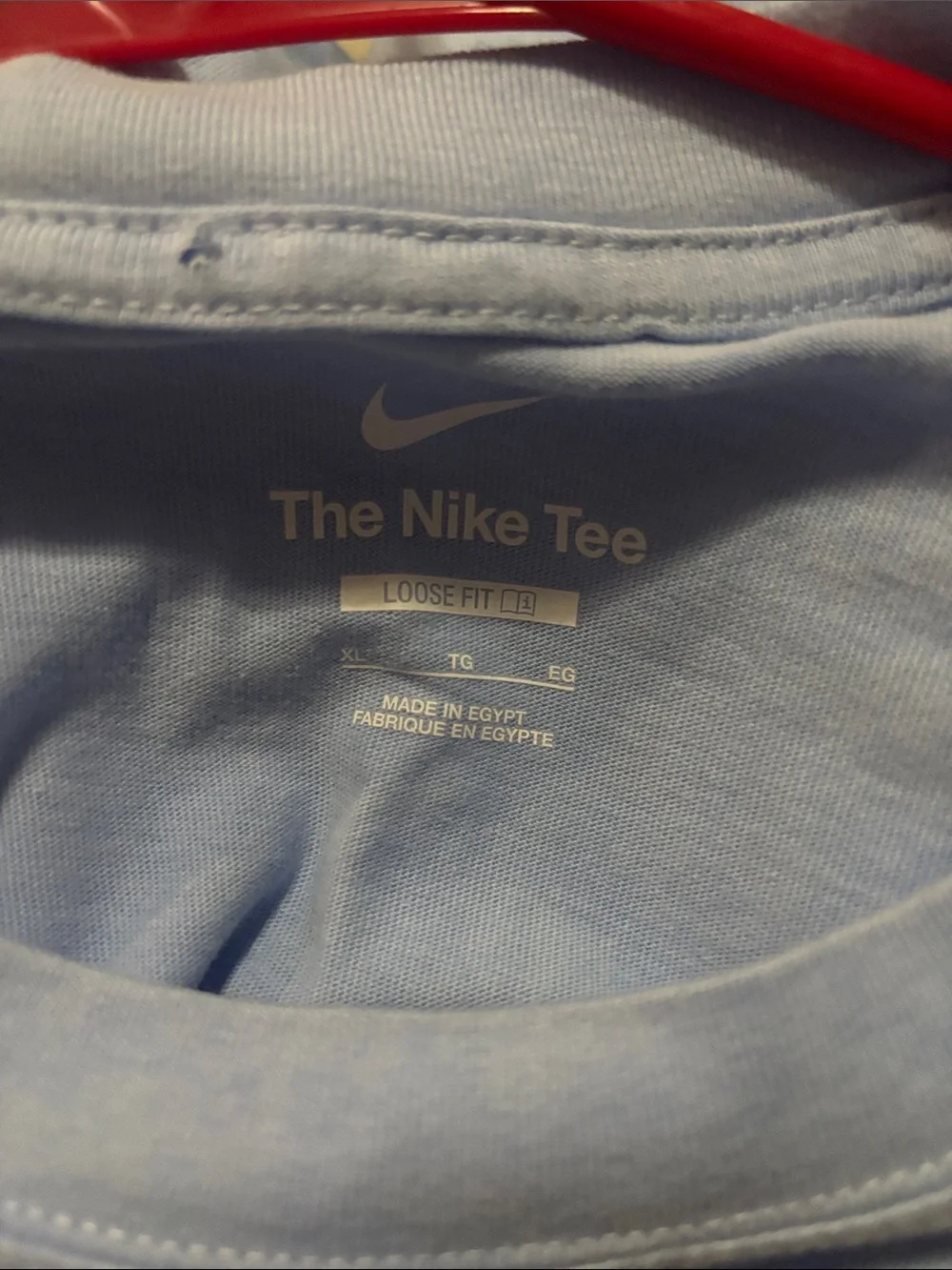 Nike Light Blue Tee with Pink, Yellow & Purple Graphic